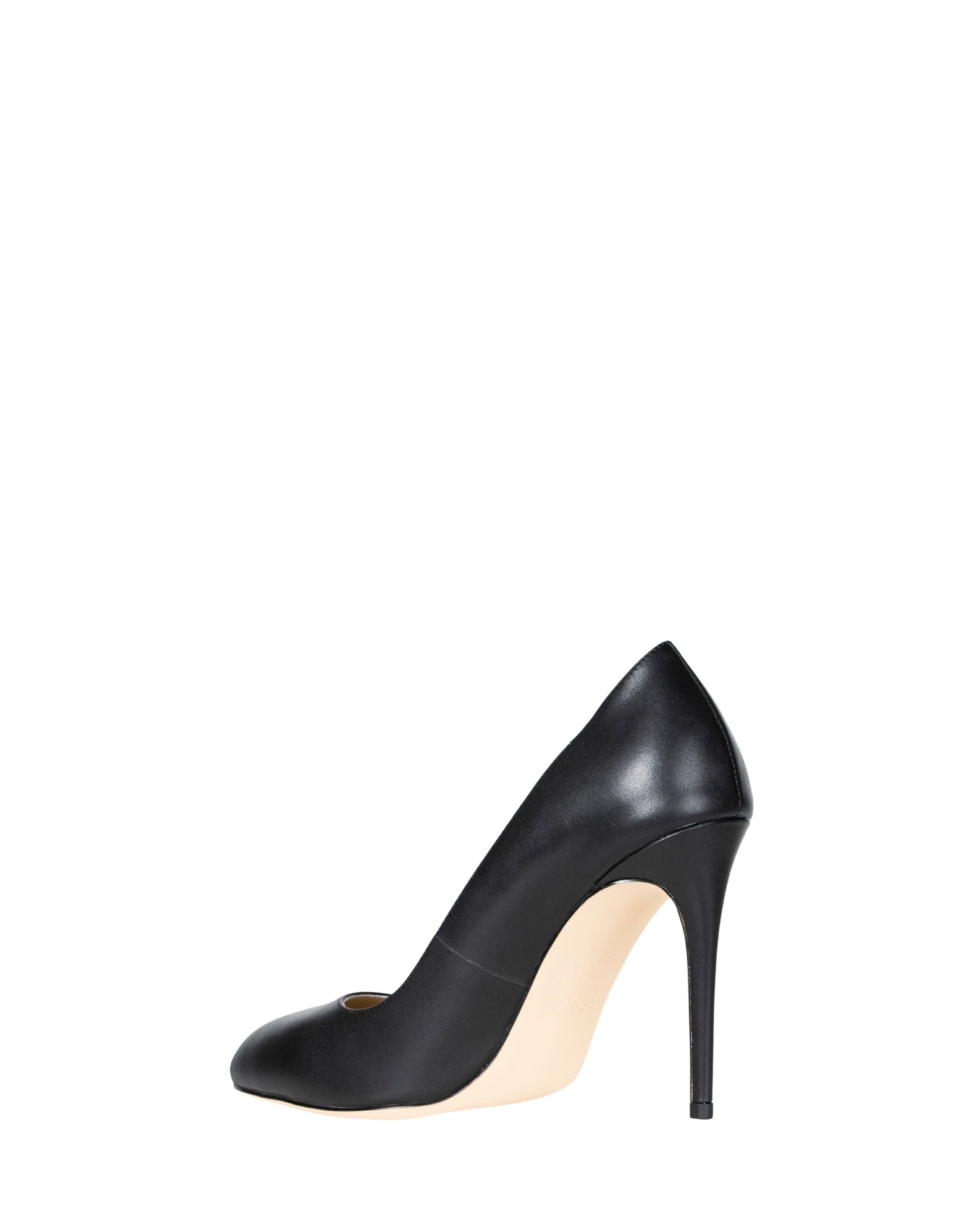 Back view women’s black leather heel in extended sizes 9–14 by Bohobo