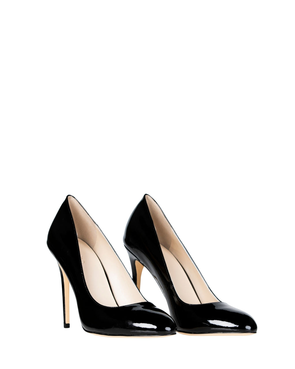 Front view women’s black patent leather heel in extended sizes 9–14 by Bohobo