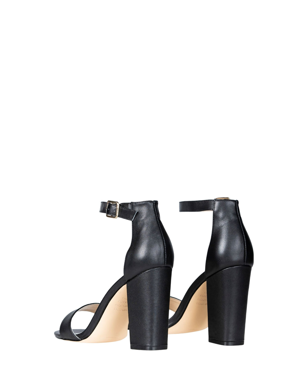 Back view women’s black leather heel in extended sizes 9–14 by Bohobo