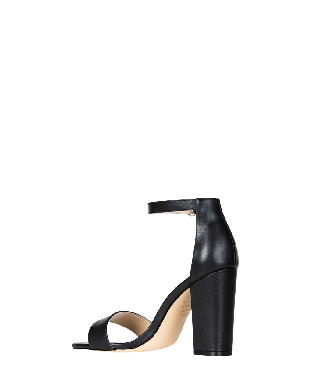 Inside view women’s black leather heel in extended sizes 9–14 by Bohobo