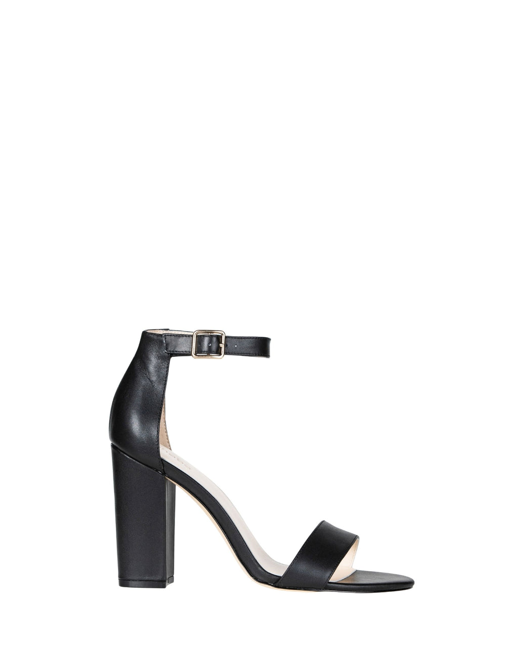 Side view women’s black leather heel in extended sizes 9–14 by Bohobo