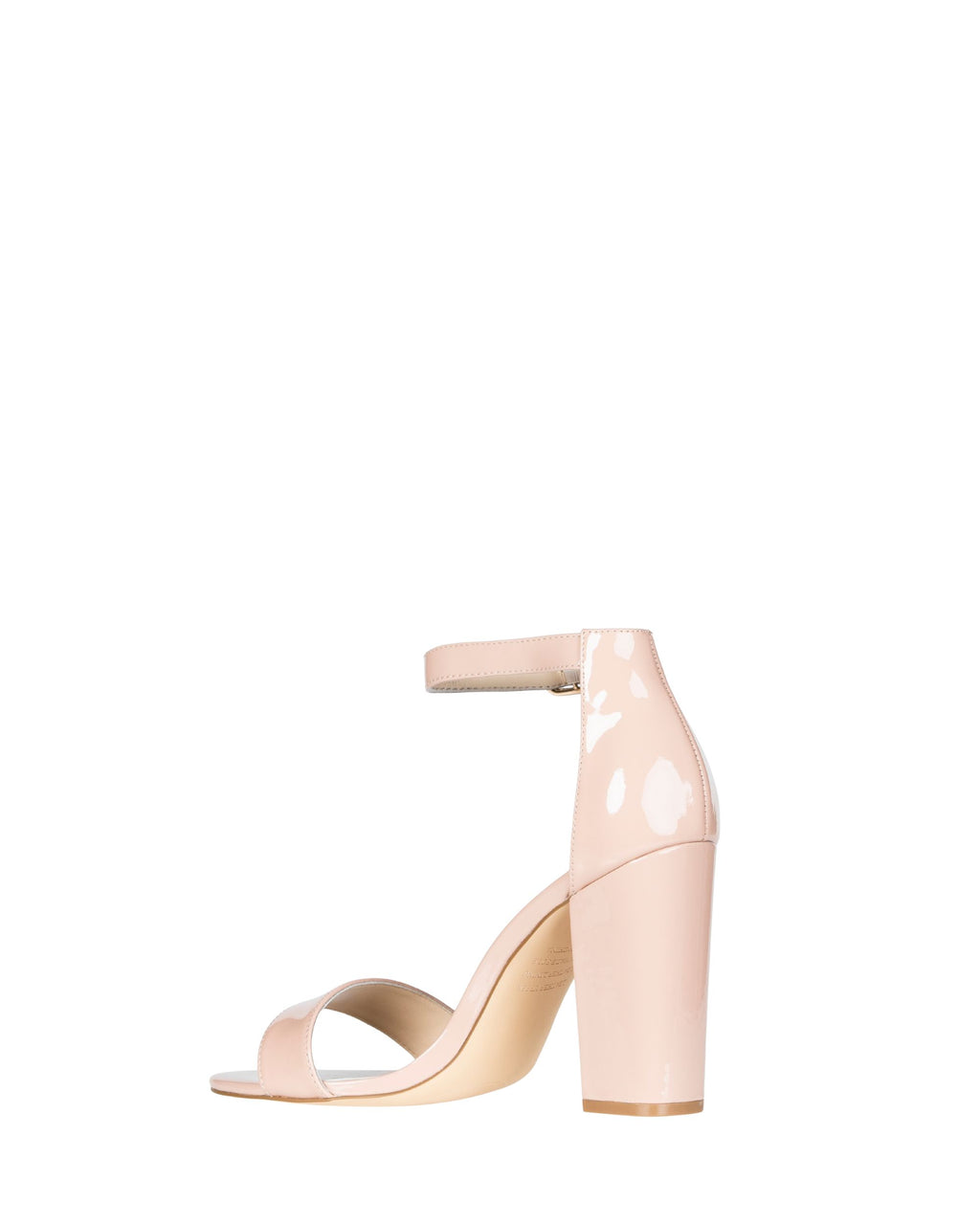 Back view women’s cream patent leather heels in extended sizes 9–14 by Bohobo