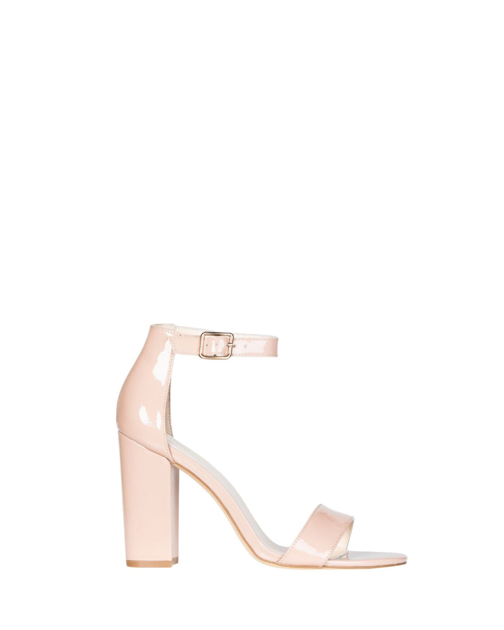 Side view women’s cream patent leather heels in extended sizes 9–14 by Bohobo