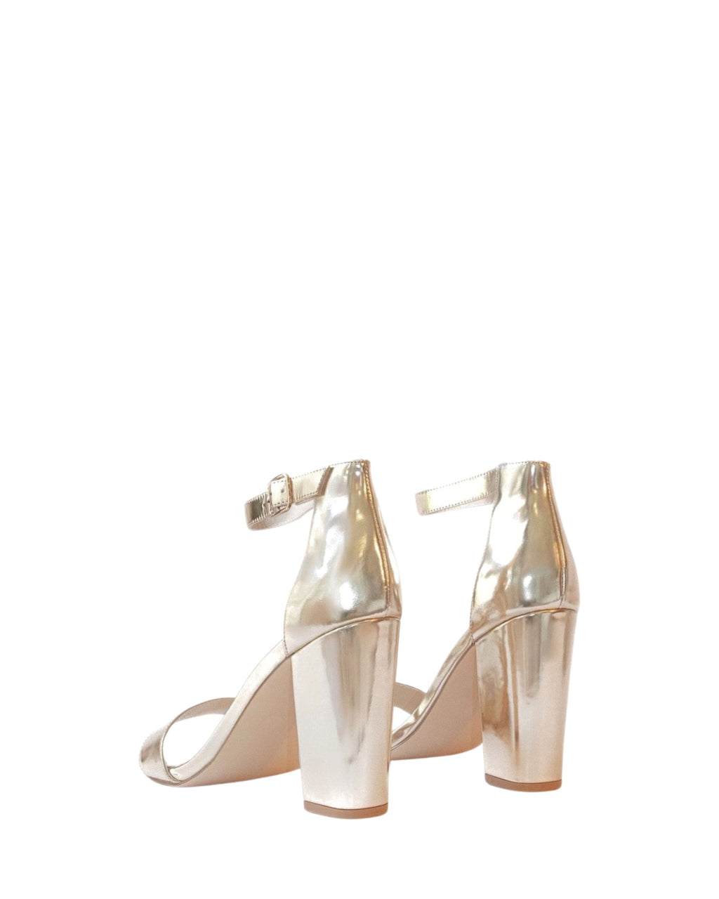 Back view women’s gold leather heel in extended sizes 9–14 by Bohobo