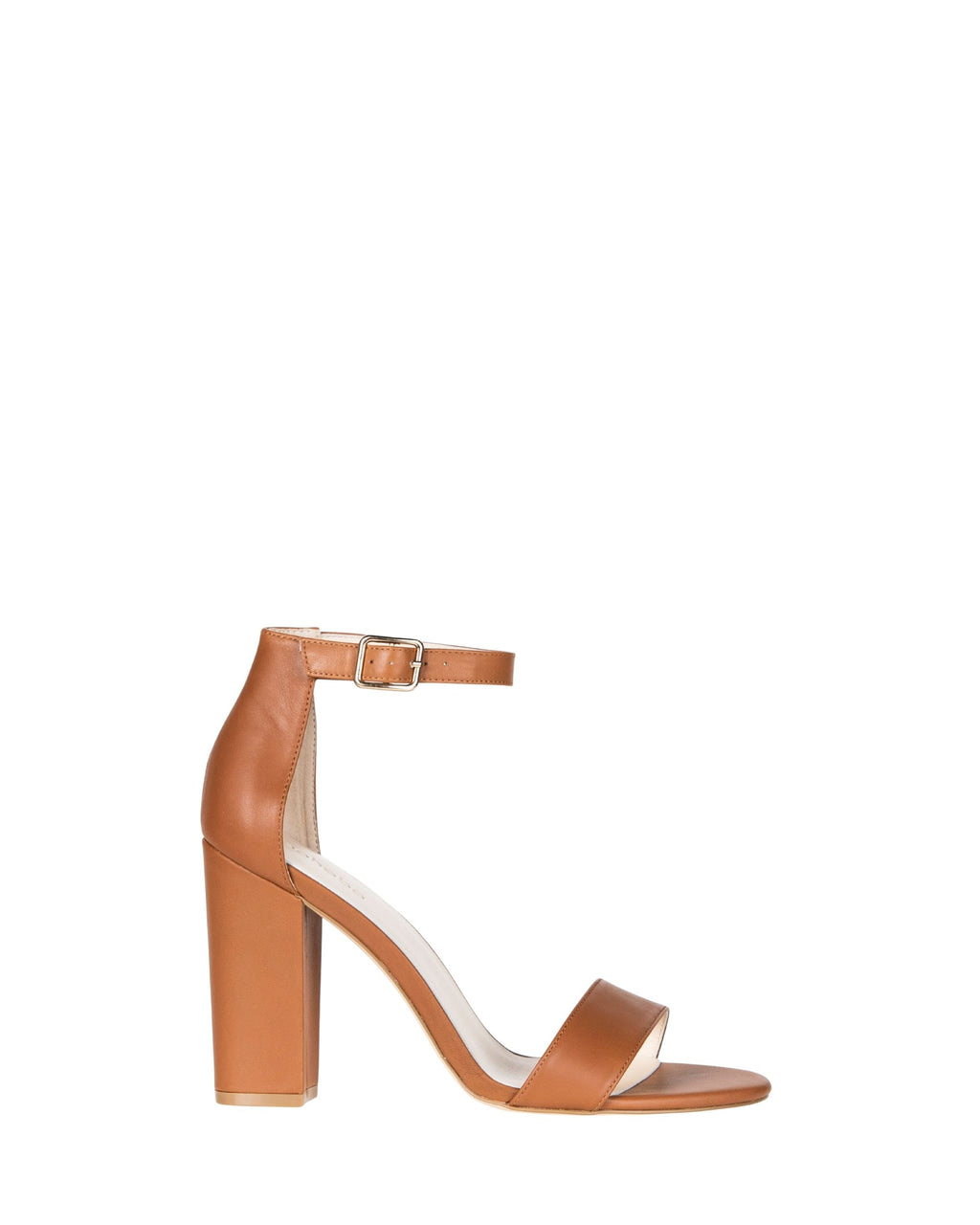 Side view women’s tan leather heels in extended sizes 9–14 by Bohobo