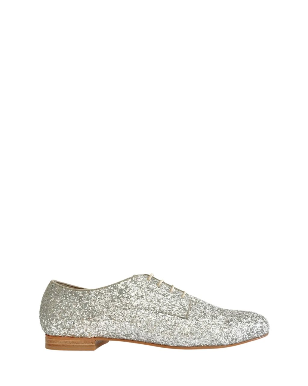 Women’s silver leather flat in extended sizes 9–14 by Bohobo