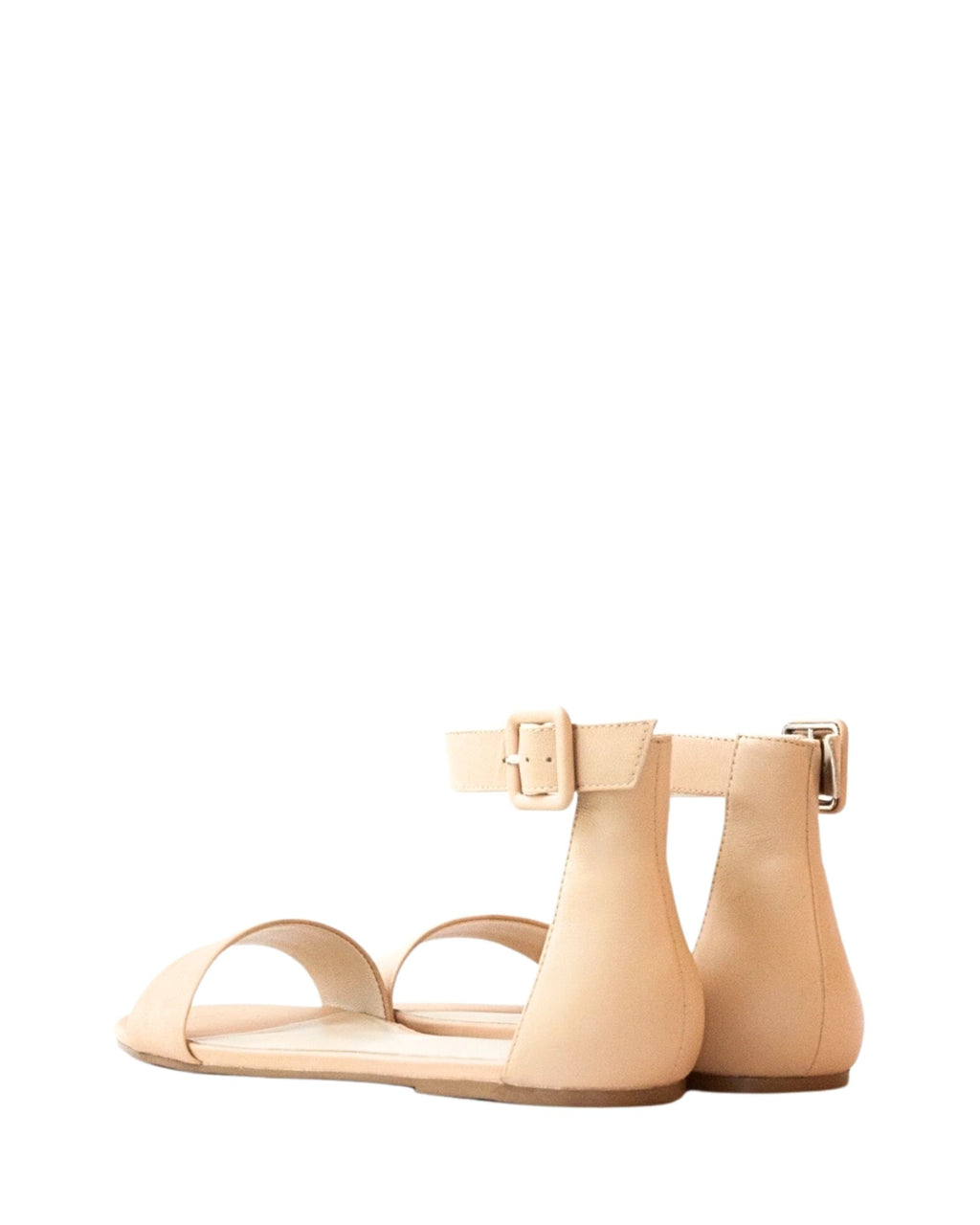 Side view women’s cream leather flat sandal in extended sizes 9–14 by Bohobo