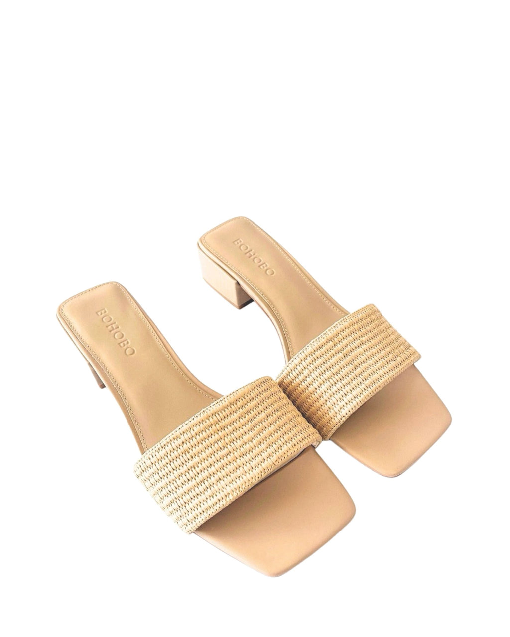 Side view women’s raffia sandal in extended sizes 9–14 by Bohobo