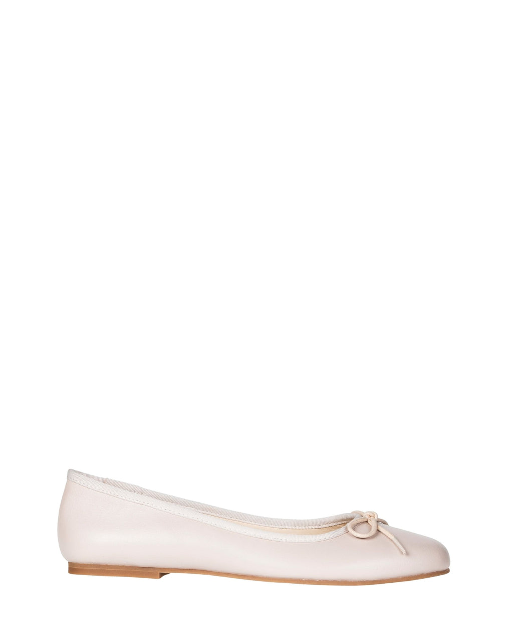 Side view women’s cream leather flat in extended sizes 9–14 by Bohobo