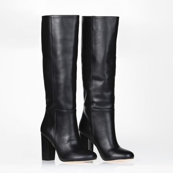 Jacqui Black Knee High Leather Boots