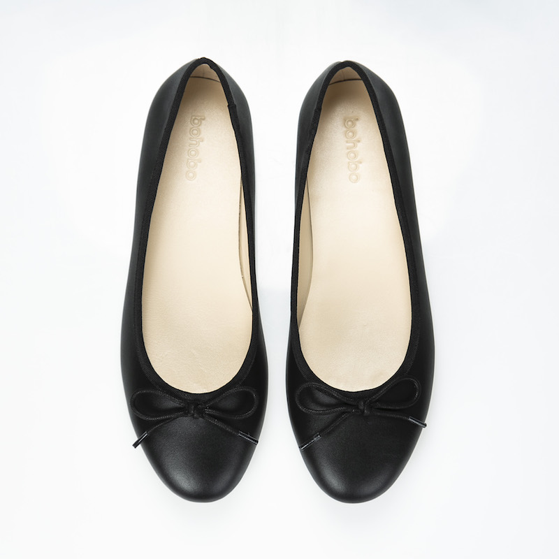 Yasmin Large Size Black Ballet Flats (9-14 AU) - Bohobo