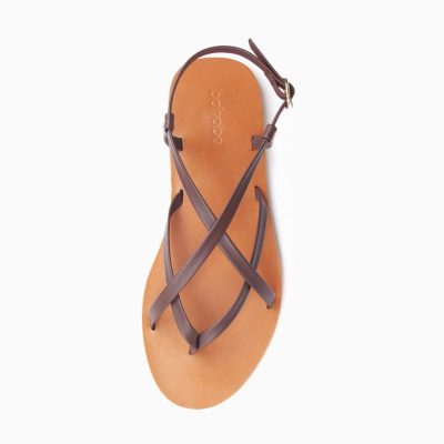 Kaia Chocolate Leather Sandals